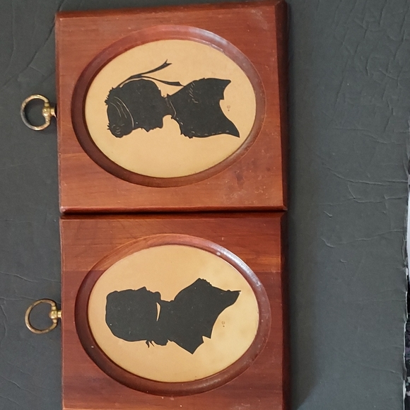 Vtg.Woodcroftery Silhouette Portaits Heirloom Cherry Frames,Pre-Owned,8.5Hx6.5W - Picture 1 of 12